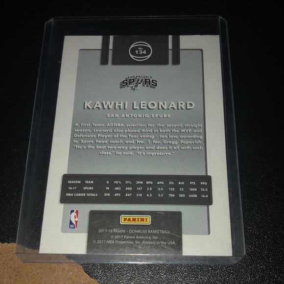 Kawhi Leonard Spurs Basketball Card - Picture 2 of 6